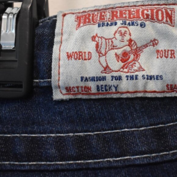 True‎ Religion Bobby Jeans Women's 30 Distressed Denim Flared Boot Cut RN#112790 - Picture 2 of 10